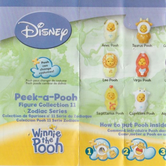 Winnie The Pooh Peek-A-Pooh zodiac Astrology Pisces Tomy Yujin - Picture 4 of 6